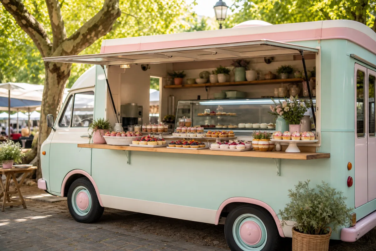 Aménagement d'un food truck à desserts : le mobilier